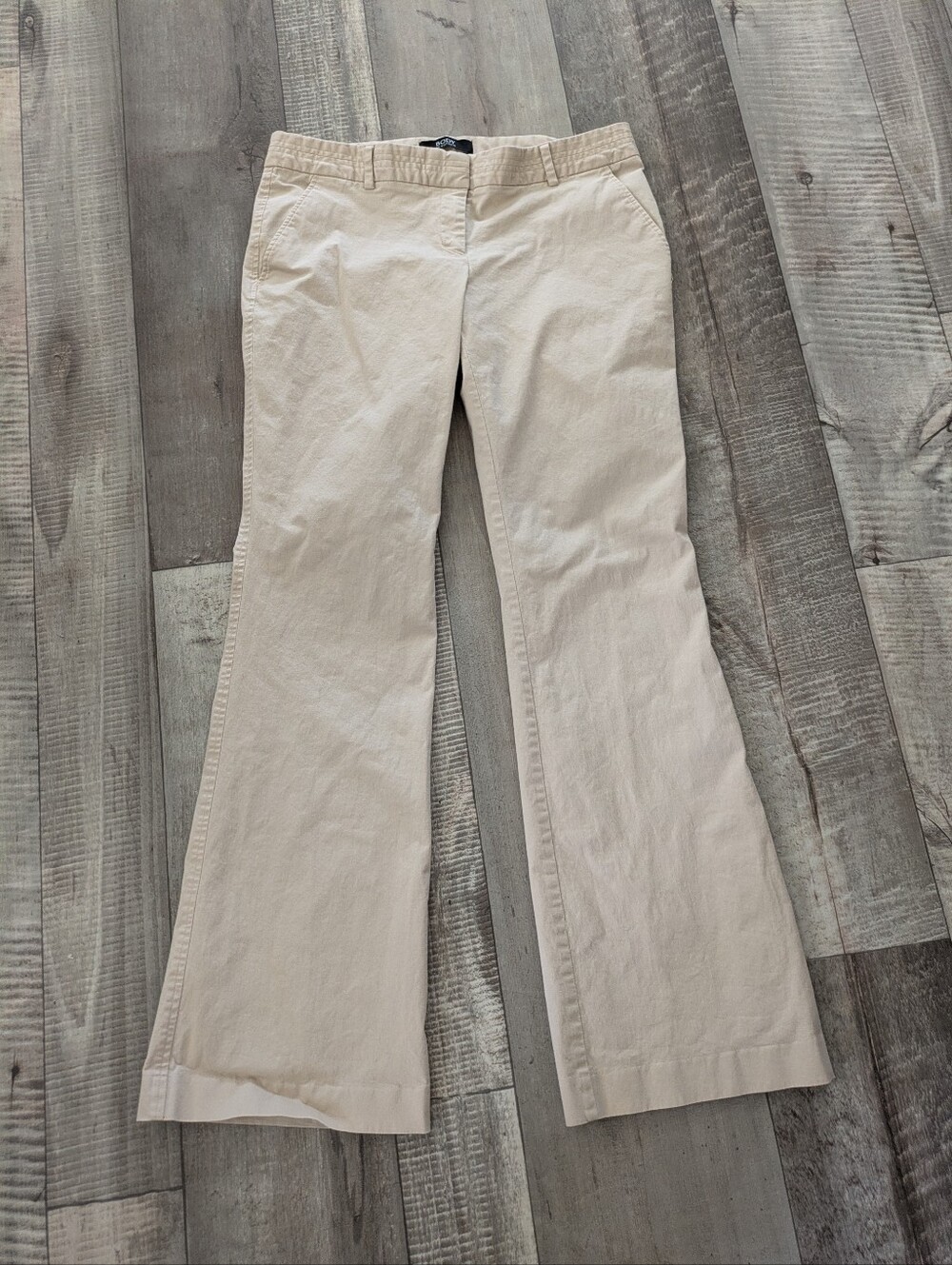 Body By Victoria Katie Fit Womens Khaki Wide Leg Beige Pants Trousers 12 Long